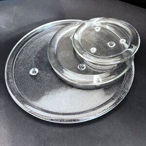 Set of 3 Clear Glass Candle Holders Trivets Coasters Set with feet Minimalist
